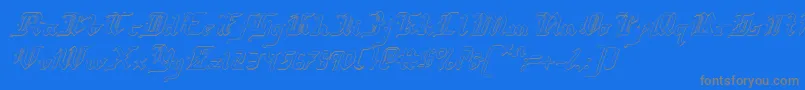 RedcoatShadowItalic-Schriftart – Graue Schriften auf blauem Hintergrund