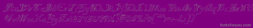 RedcoatShadowItalic-Schriftart – Graue Schriften auf violettem Hintergrund