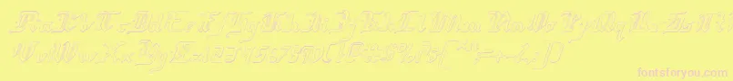 RedcoatShadowItalic Font – Pink Fonts on Yellow Background