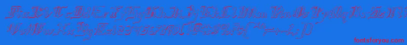 RedcoatShadowItalic Font – Red Fonts on Blue Background