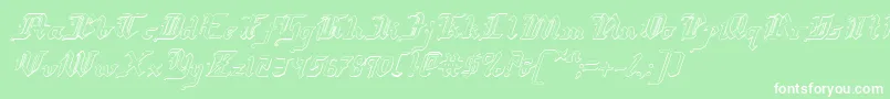 RedcoatShadowItalic Font – White Fonts on Green Background