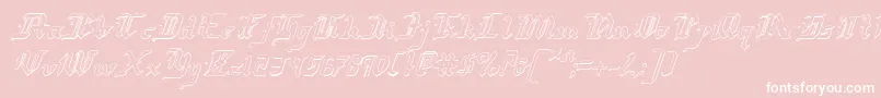 RedcoatShadowItalic Font – White Fonts on Pink Background