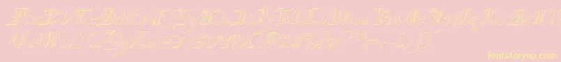 RedcoatShadowItalic Font – Yellow Fonts on Pink Background