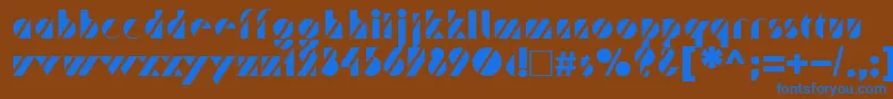 Шрифт TrafaretNormal – синие шрифты на коричневом фоне