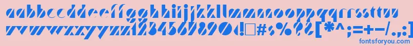TrafaretNormal Font – Blue Fonts on Pink Background