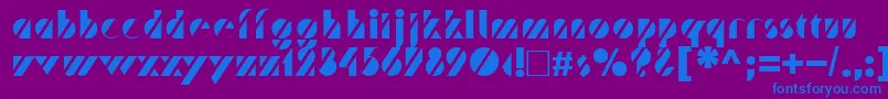 Fonte TrafaretNormal – fontes azuis em um fundo violeta