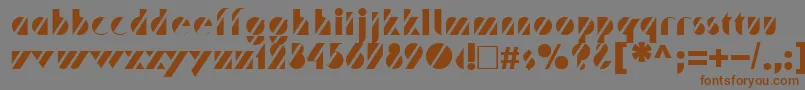 TrafaretNormal-Schriftart – Braune Schriften auf grauem Hintergrund