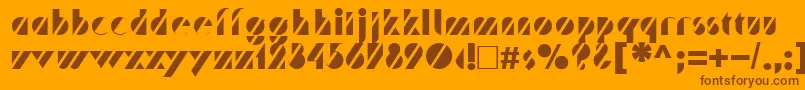 TrafaretNormal Font – Brown Fonts on Orange Background