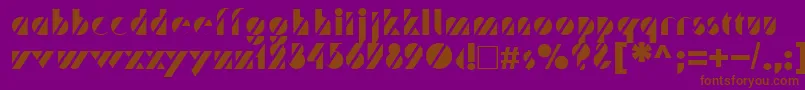 TrafaretNormal Font – Brown Fonts on Purple Background