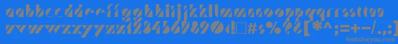 Fonte TrafaretNormal – fontes cinzas em um fundo azul