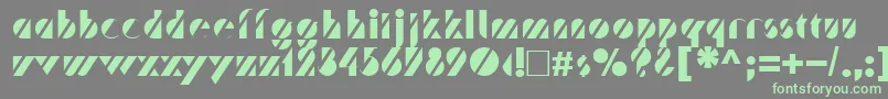 TrafaretNormal-Schriftart – Grüne Schriften auf grauem Hintergrund