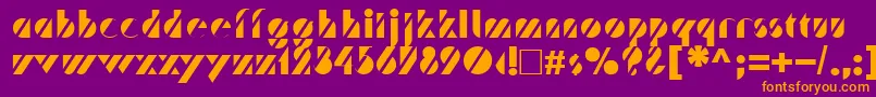 TrafaretNormal Font – Orange Fonts on Purple Background