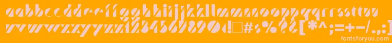 TrafaretNormal-Schriftart – Rosa Schriften auf orangefarbenem Hintergrund