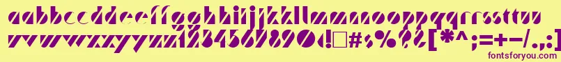 TrafaretNormal Font – Purple Fonts on Yellow Background