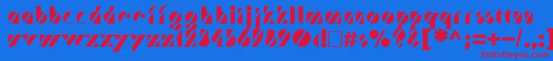 Шрифт TrafaretNormal – красные шрифты на синем фоне