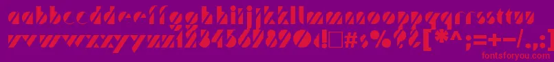 フォントTrafaretNormal – 紫の背景に赤い文字