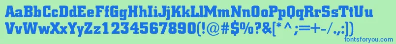 フォントACitynovargBold – 青い文字は緑の背景です。