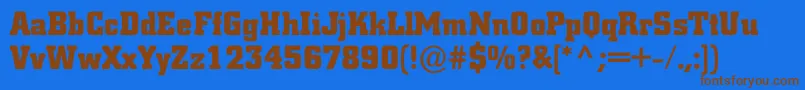 ACitynovargBold Font – Brown Fonts on Blue Background