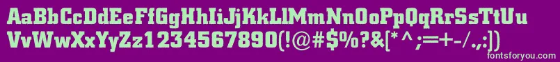 ACitynovargBold Font – Green Fonts on Purple Background