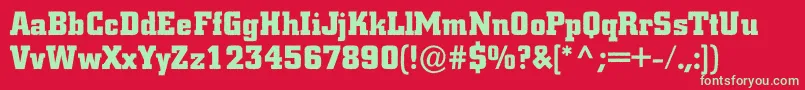 ACitynovargBold Font – Green Fonts on Red Background