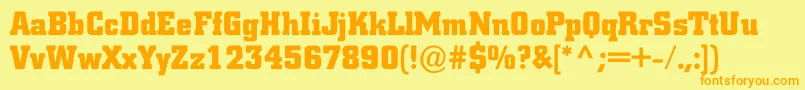 ACitynovargBold Font – Orange Fonts on Yellow Background
