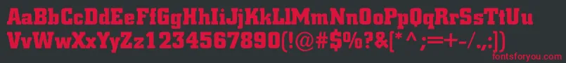 ACitynovargBold Font – Red Fonts on Black Background