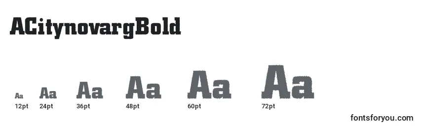 ACitynovargBold Font Sizes