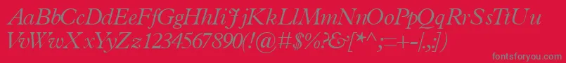 TerminuslightsskItalic Font – Gray Fonts on Red Background