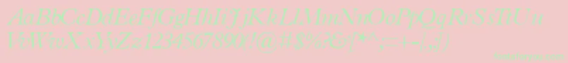 TerminuslightsskItalic Font – Green Fonts on Pink Background