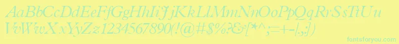 TerminuslightsskItalic Font – Green Fonts on Yellow Background