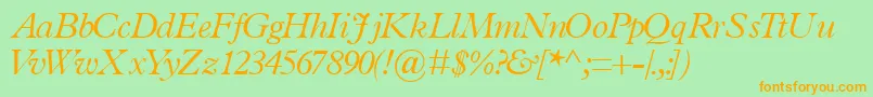 TerminuslightsskItalic Font – Orange Fonts on Green Background