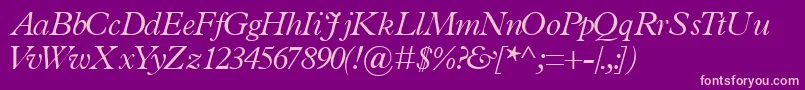 TerminuslightsskItalic Font – Pink Fonts on Purple Background