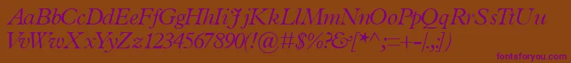 TerminuslightsskItalic Font – Purple Fonts on Brown Background