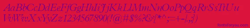 TerminuslightsskItalic Font – Purple Fonts on Red Background