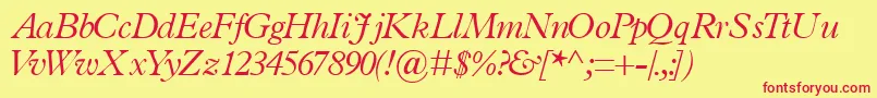 TerminuslightsskItalic Font – Red Fonts on Yellow Background