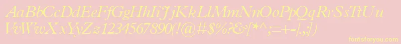 TerminuslightsskItalic Font – Yellow Fonts on Pink Background