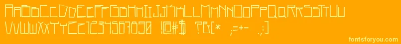 Czcionka HomeSquareBc – żółte czcionki na pomarańczowym tle