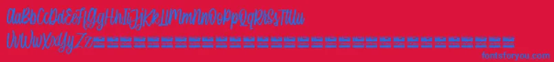 SingleBrandDemo Font – Blue Fonts on Red Background