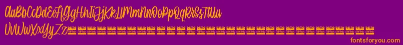 SingleBrandDemo Font – Orange Fonts on Purple Background