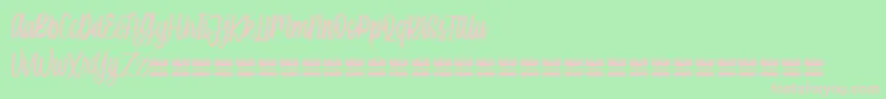 SingleBrandDemo-fontti – vaaleanpunaiset fontit vihreällä taustalla