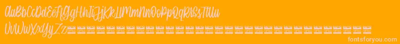 SingleBrandDemo-Schriftart – Rosa Schriften auf orangefarbenem Hintergrund