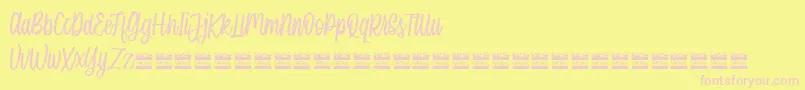 SingleBrandDemo-Schriftart – Rosa Schriften auf gelbem Hintergrund