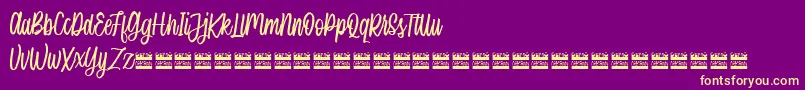 SingleBrandDemo Font – Yellow Fonts on Purple Background