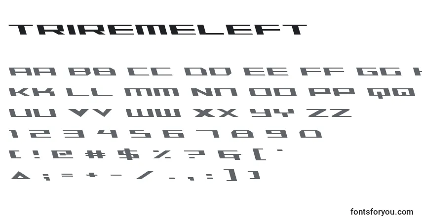 Police Triremeleft - Alphabet, Chiffres, Caractères Spéciaux