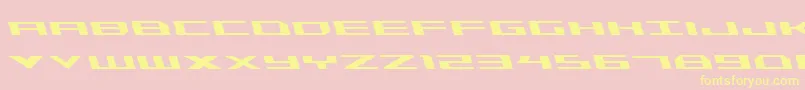 Triremeleft-Schriftart – Gelbe Schriften auf rosa Hintergrund