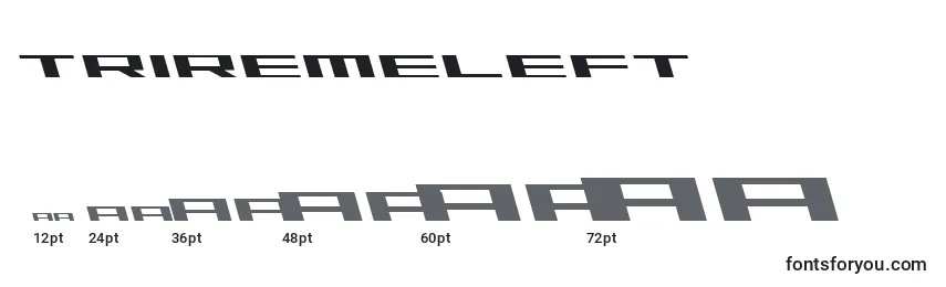 Размеры шрифта Triremeleft