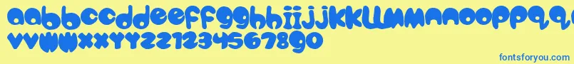 Bubbletea Font – Blue Fonts on Yellow Background