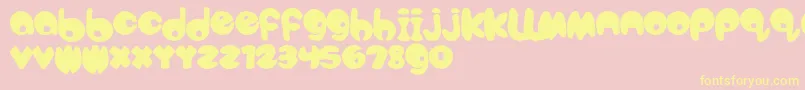 Bubbletea-Schriftart – Gelbe Schriften auf rosa Hintergrund