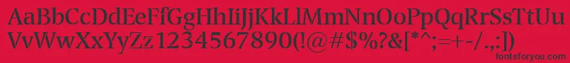 Transport Font – Black Fonts on Red Background