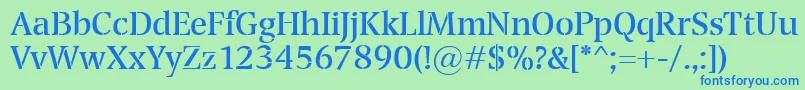 Transport Font – Blue Fonts on Green Background